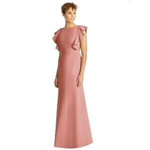 Nude/Pink Crepe Dress Size 12 Style 4539